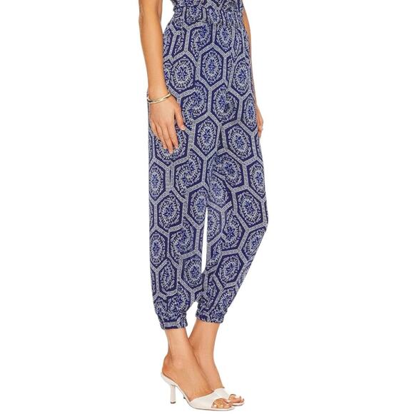 MISA Los Angeles Noomi Pants Size XS Lapis Tile Blue Boho Printed Joggers NWOT - Picture 4 of 10